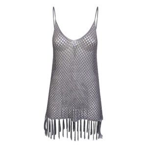 Dodo Bar Or Grey Mesh Top - NWT